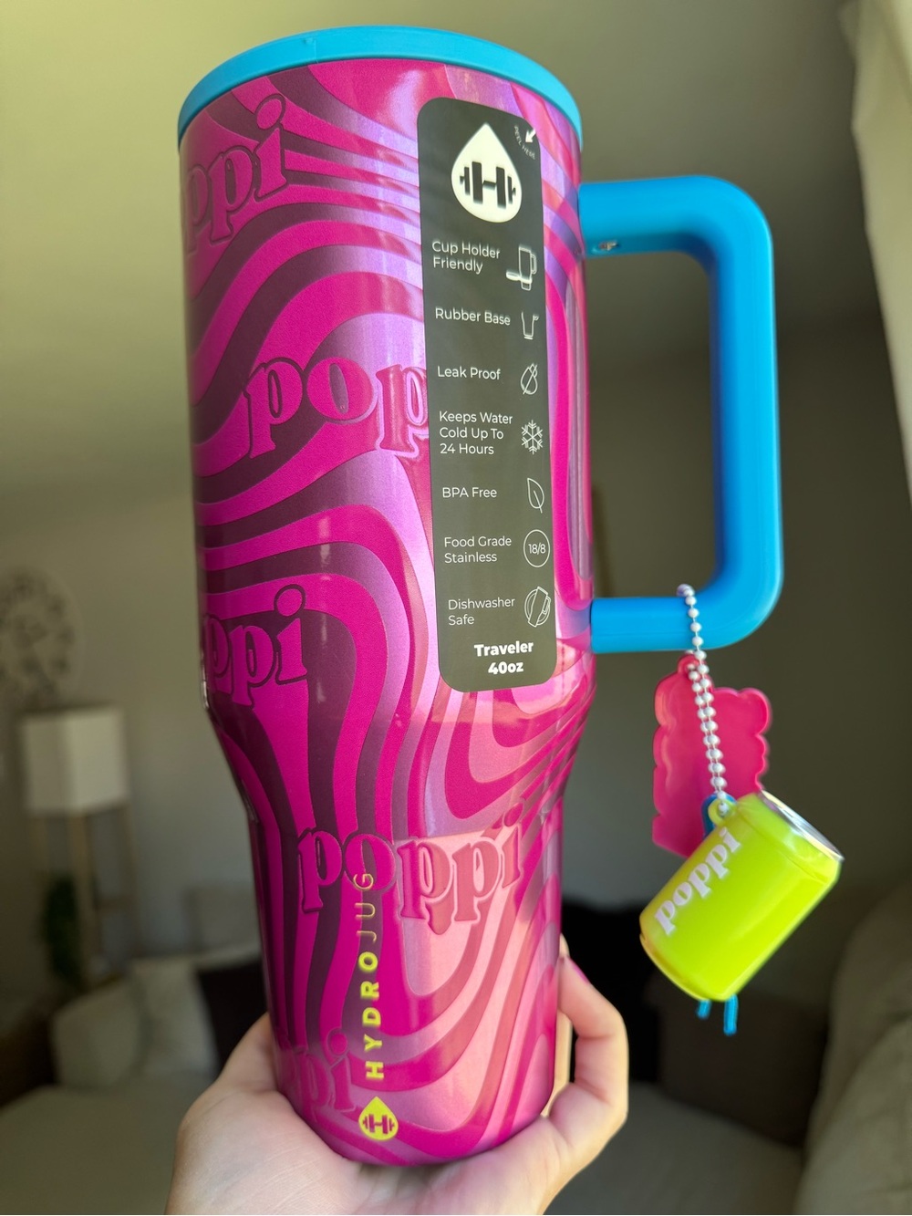 Brand New Hydrojug x Poppi 40oz Tumbler Swirls
